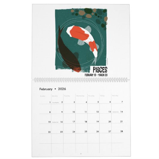 Zodiac Design Calendar Kalender (Feb 2026)