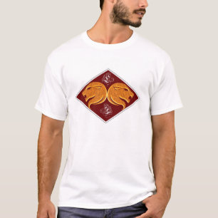 Zodiac Design Goud in Rode Leeuw T-shirt