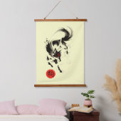 Zodiac Dog Ink Art Sumi-E Hangend Wandkleed (Slaapkamer)