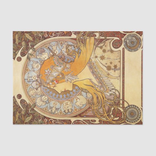 Zodiac door Alphonse Mucha Tissue Paper Tissuepapier (Voorkant)