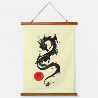 Zodiac Dragon inkt kunst sumi-e Hangend Wandkleed