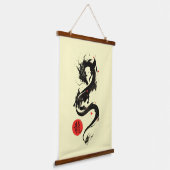Zodiac Dragon inkt kunst sumi-e Hangend Wandkleed (Gebogen)