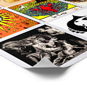 Zodiac Fortune Teller Tarot Card Art Collage Poster (Hoek)