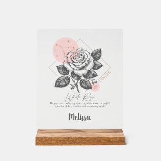 Zodiac Geboorte Bloem Gepersonaliseerde Kanker Gif Acryl Bord