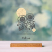 Zodiac Geboorte Bloem Kunst Gepersonaliseerde Leeu Acryl Bord (Neutraal)