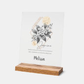 Zodiac Geboortebloem Gepersonaliseerde Steenbok Gi Acryl Bord (Hoek)