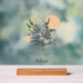 Zodiac Geboortebloem Gepersonaliseerde Stier Gift Acryl Bord (Neutraal)