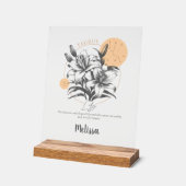 Zodiac Geboortebloem Gepersonaliseerde Stier Gift Acryl Bord (Hoek)