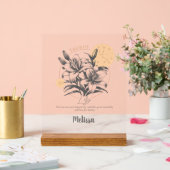 Zodiac Geboortebloem Gepersonaliseerde Stier Gift Acryl Bord (Huwelijk)