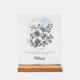 Zodiac Geboortebloem Gepersonaliseerde Waterman Gi Acryl Bord