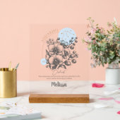 Zodiac Geboortebloem Gepersonaliseerde Waterman Gi Acryl Bord (Huwelijk)