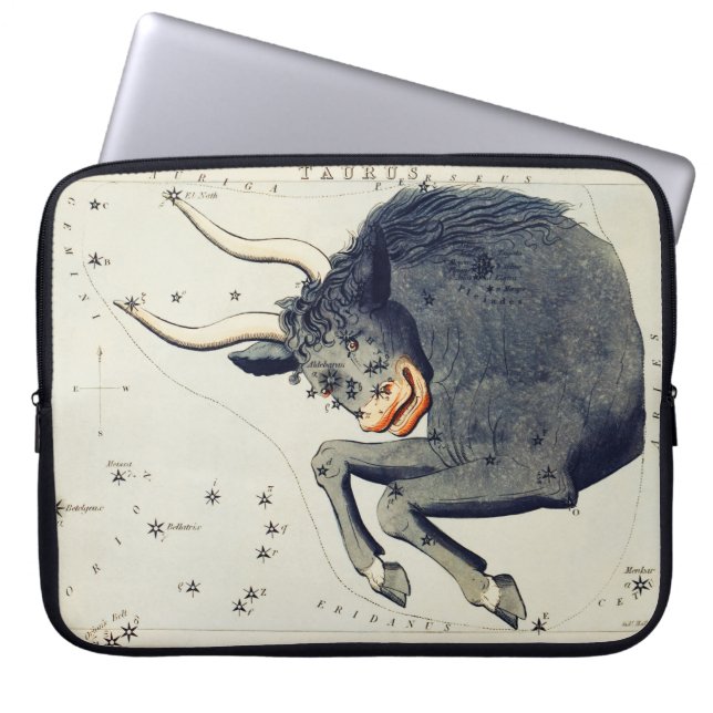 Zodiac-geïnspireerde Stier Laptop Sleeve (Voorkant)