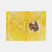 Zodiac Gemini Aangepaste Verjaardag Foto Astrologi Fleece Deken (Voorkant (Horizontaal))