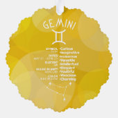 Zodiac Gemini Aangepaste Verjaardag Foto Astrologi Ornament Kaart (Achterkant)