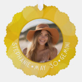 Zodiac Gemini Aangepaste Verjaardag Foto Astrologi Ornament Kaart (Voorkant)