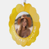 Zodiac Gemini Aangepaste Verjaardag Foto Astrologi Ornament Kaart (Links)