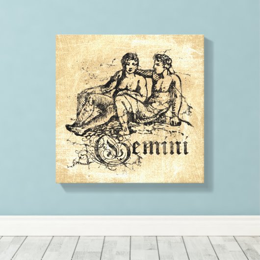 Zodiac Gemini Canvas Afdruk (Insitu (Houten vloer))