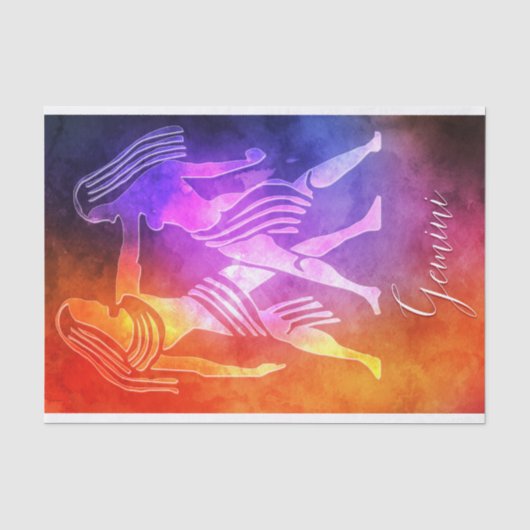 Zodiac: Gemini Colorful Snoep Colors Tissuepapier (Voorkant)