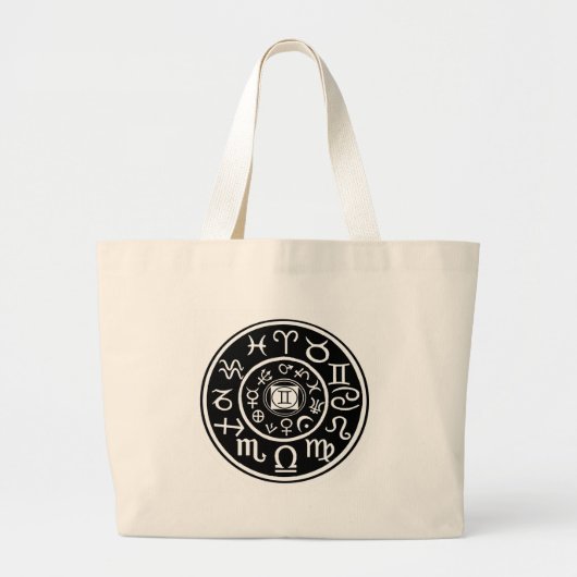 Zodiac - Gemini Constellation & Planetary Design Grote Tote Bag (Voorkant)