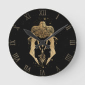 Zodiac Gemini | Cosmic Gold en Black Astrology La Ronde Klok (Voorkant)