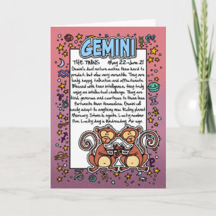 Zodiac - Gemini Fun Facts Kaart
