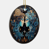 Zodiac Gemini gepersonaliseerde astrologie Ornamen Keramisch Ornament (Rechts)