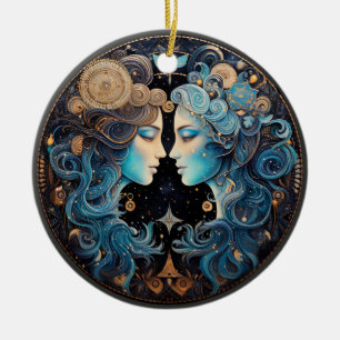 Zodiac Gemini gepersonaliseerde astrologie Ornamen Keramisch Ornament