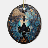 Zodiac Gemini gepersonaliseerde astrologie Ornamen Keramisch Ornament (Links)