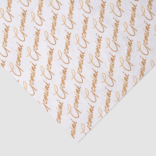 Zodiac "Gemini" Gold Script Tissue Paper Tissuepapier (Detail)