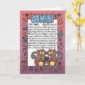 Zodiac - Gemini leuke weetjes Kaart (Gele Bloem)