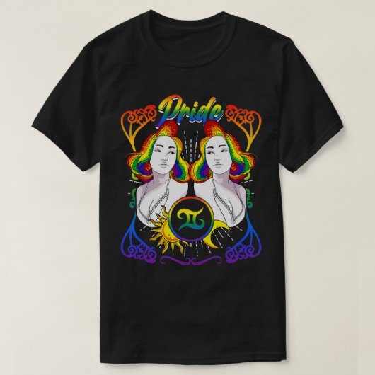Zodiac Gemini LGBTQ Pride T-shirt (Design voorkant)