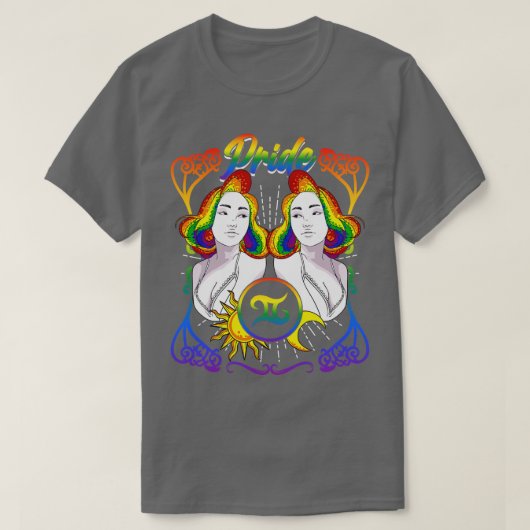 Zodiac Gemini LGBTQ Pride T-shirt (Design voorkant)