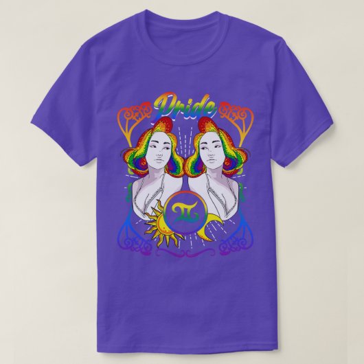 Zodiac Gemini LGBTQ Pride T-shirt (Design voorkant)