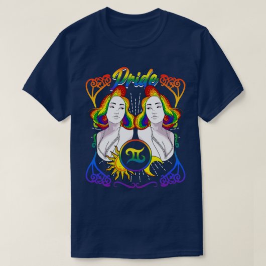 Zodiac Gemini LGBTQ Pride T-shirt (Design voorkant)