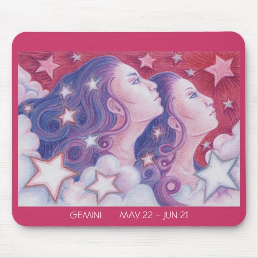 Zodiac Gemini mousepad dares Muismat (Voorkant)