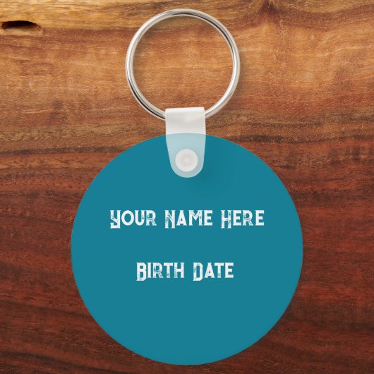 Zodiac Gemini Naam aanpassen, DATUM Sleutelhanger (Achterkant)