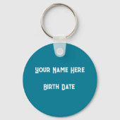 Zodiac Gemini Naam aanpassen, DATUM Sleutelhanger (Achterkant)