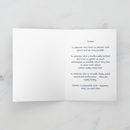 Zodiac: Gemini Rainbow Space Kaart (Binnen)