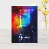 Zodiac: Gemini Rainbow Space Kaart (Gele Bloem)