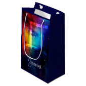 Zodiac: Gemini Rainbow Space Klein Cadeauzakje (Voorkant Gekanteld)