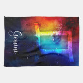 Zodiac: Gemini Rainbow Space Theedoek (Horizontaal)