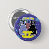 ZODIAC - GEMINI RONDE BUTTON 5,7 CM (Voorkant /achterkant)
