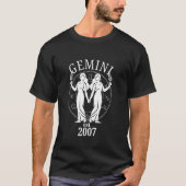 Zodiac Gemini Twins Born in 2007 T-shirt (Voorkant)
