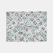 Zodiac glyphs Abalone shell en goud op parels Fleece Deken (Voorkant (Horizontaal))