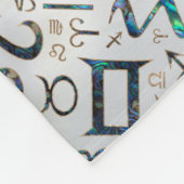 Zodiac glyphs Abalone shell en goud op parels Fleece Deken (Hoek)