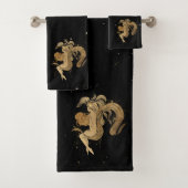 Zodiac Goddess | Cosmic Gold Aquarius Astrologie Bad Handdoek (Insitu)