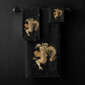 Zodiac Goddess | Cosmic Gold Aquarius Astrologie Bad Handdoek