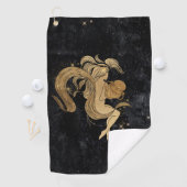 Zodiac Goddess | Cosmic Gold Aquarius Astrologie Golfhanddoek (Insitu)