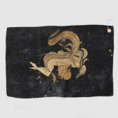 Zodiac Goddess | Cosmic Gold Aquarius Astrologie Golfhanddoek (Horizontaal)