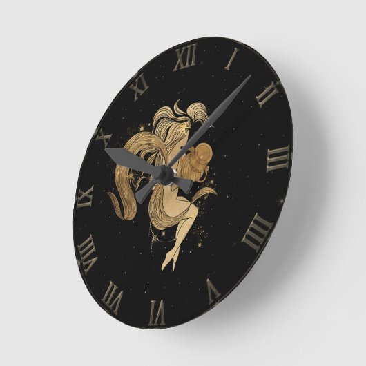 Zodiac Goddess | Cosmic Gold Aquarius Astrologie Ronde Klok (Hoek)